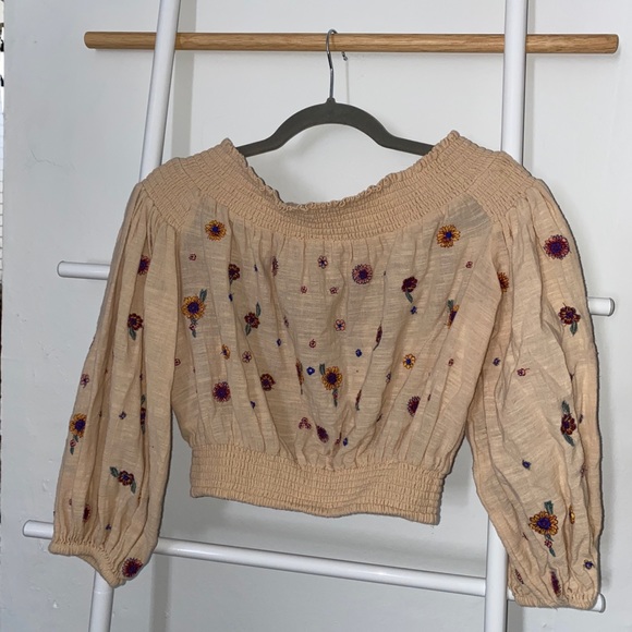 FREE PEOPLE - off the shoulder floral crop top - Picture 3 of 3